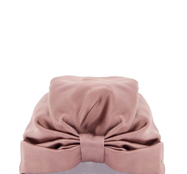 Valentino Garavani wrap-around silk turban with voluminous effect in beige and gold