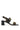 Valentino Garavani black buffalo leather sandals with golden studs and square heel