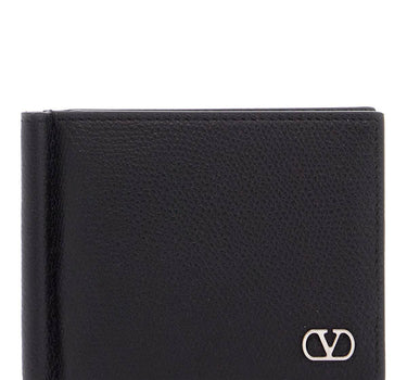 Valentino Garavani portafoglio uomo bifold pelle nera con fessure carte