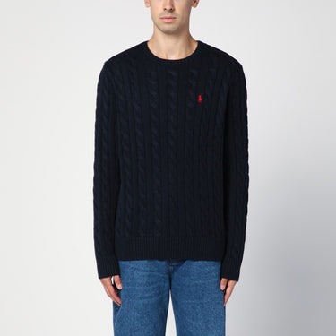 Polo Ralph Lauren Navy blue cable-knit crew-neck sweater