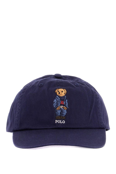 Polo Ralph Lauren navy blue cotton hat with bear embroidery