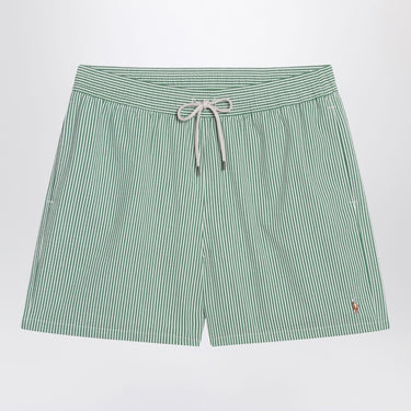 Polo Ralph Lauren White/green striped swim trunks