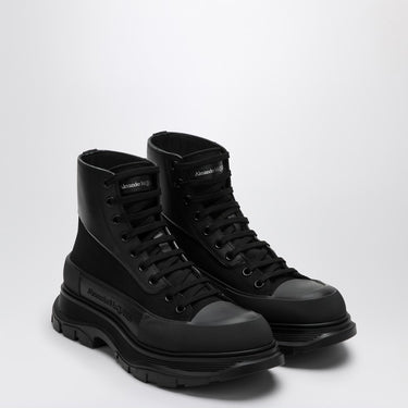 Alexander McQueen Black canvas Tread Slick boots
