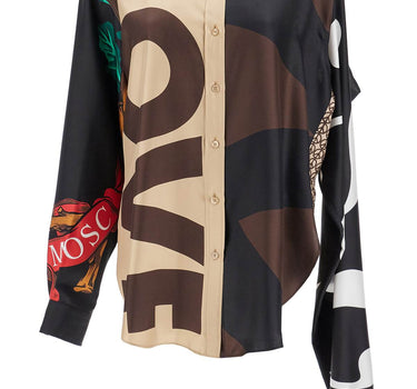 Moschino silk patchwork shirt