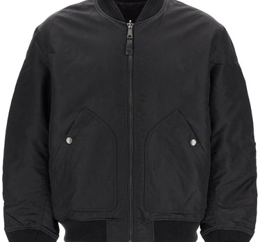 Diesel classic black nylon bomber jacket with zip and side pockets