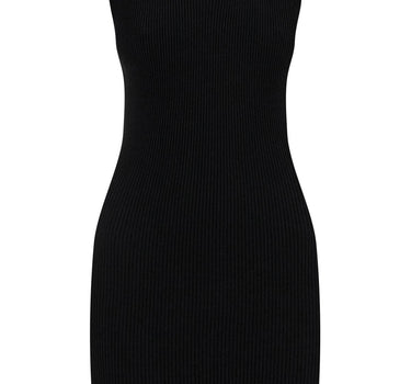 Diesel black ribbed viscose dress with wide neckline