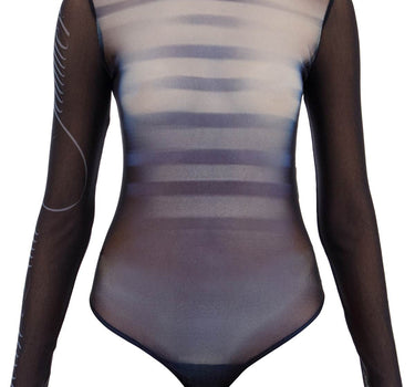 JEAN PAUL GAULTIER printed mesh body suit for