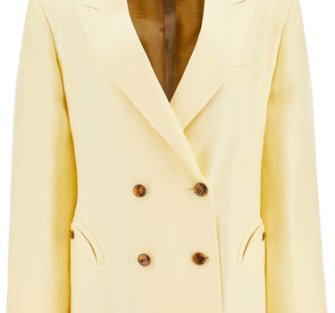 Blaze Milano light yellow linen oversized blazer