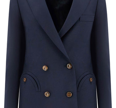 Blaze Milano navy blue virgin wool single-breasted blazer