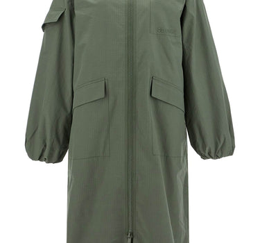 Ganni long tech seersucker trench