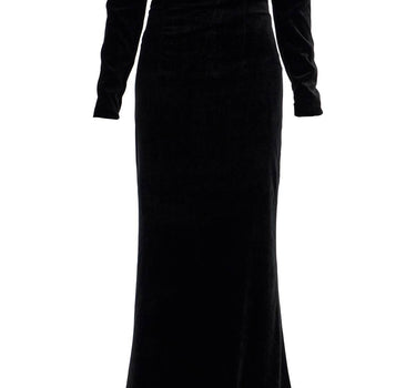 Alessandra Rich maxi velvet dress with duchesse bows