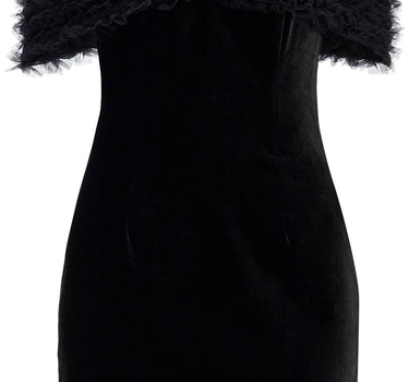 Alessandra Rich velvet off-shoulder mini dress