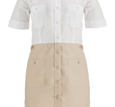 Thom Browne khaki typewriter cloth dress with striped logo