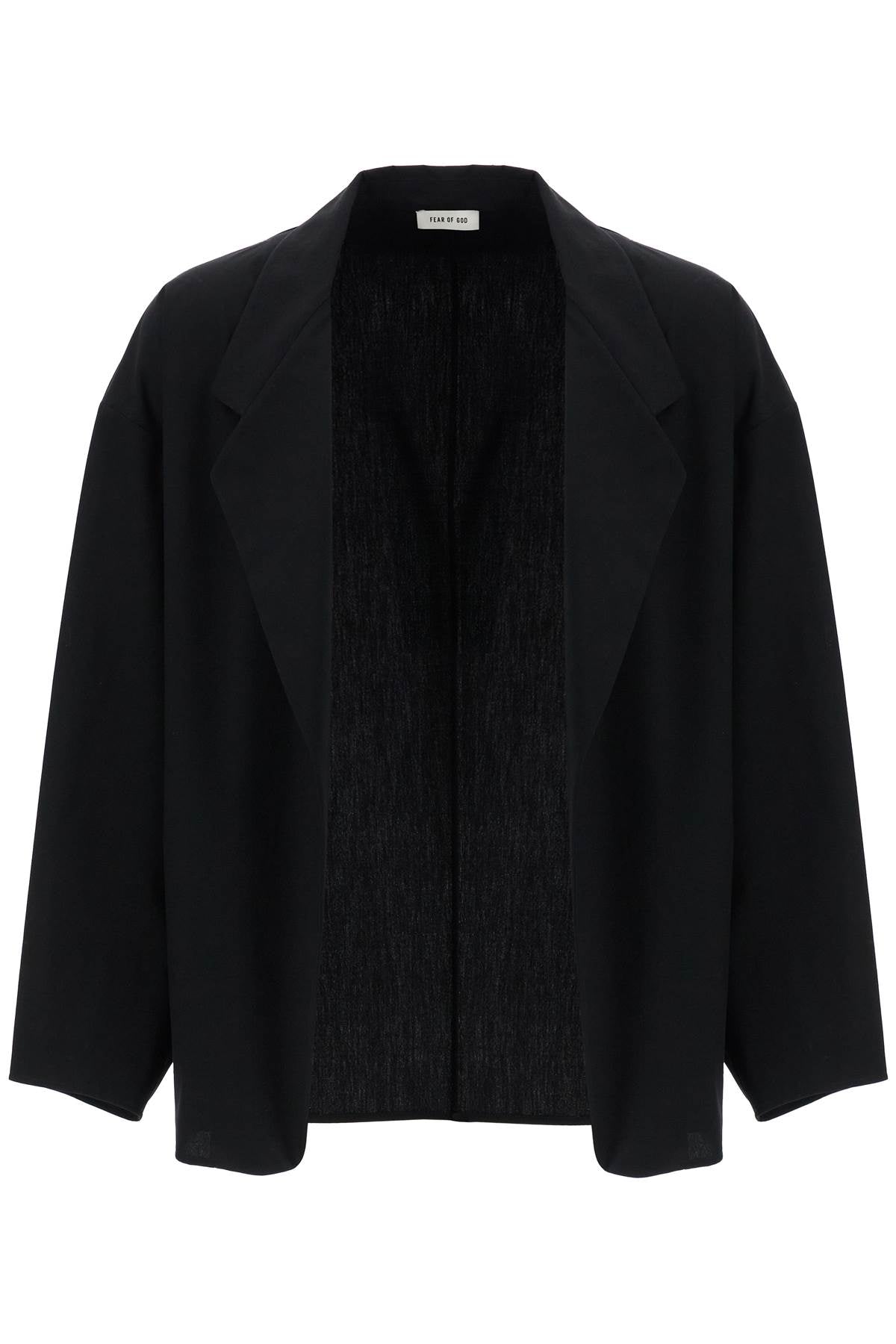 Fear Of God - Blazer oversize en coton mélangé et lana noir avec fermeture éclair