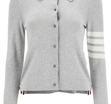 Thom Browne light grey cotton shirt with 4 stripes