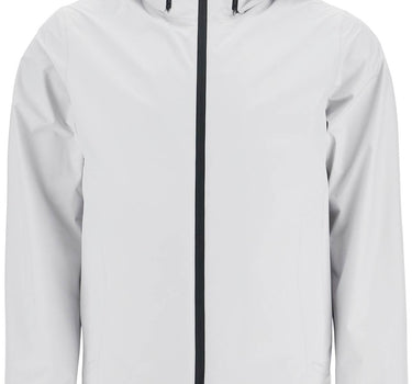 HERNO light gray polyester waterproof bomber with hood