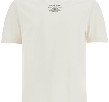 Golden Goose men's organic cotton white t-shirt with printed logo