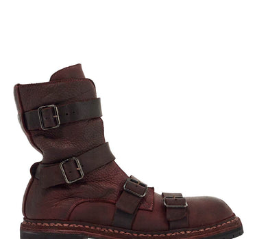 Guidi dark red horse leather boots with adjustable straps