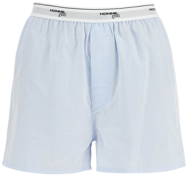 Homme Girls light blue high-waisted cotton boxer shorts