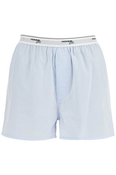 Homme Girls light blue high-waisted cotton boxer shorts