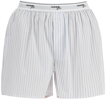 Homme Girls high-waisted beige striped cotton boxer