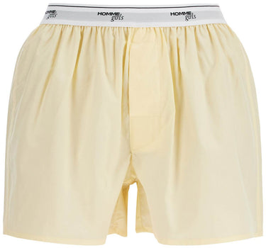 Homme Girls high-waisted pale yellow cotton boxer