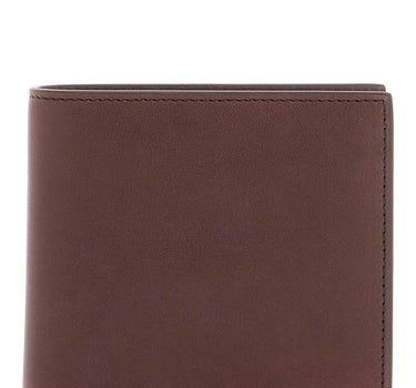 Thom Browne compact dark brown calfskin wallet with slots