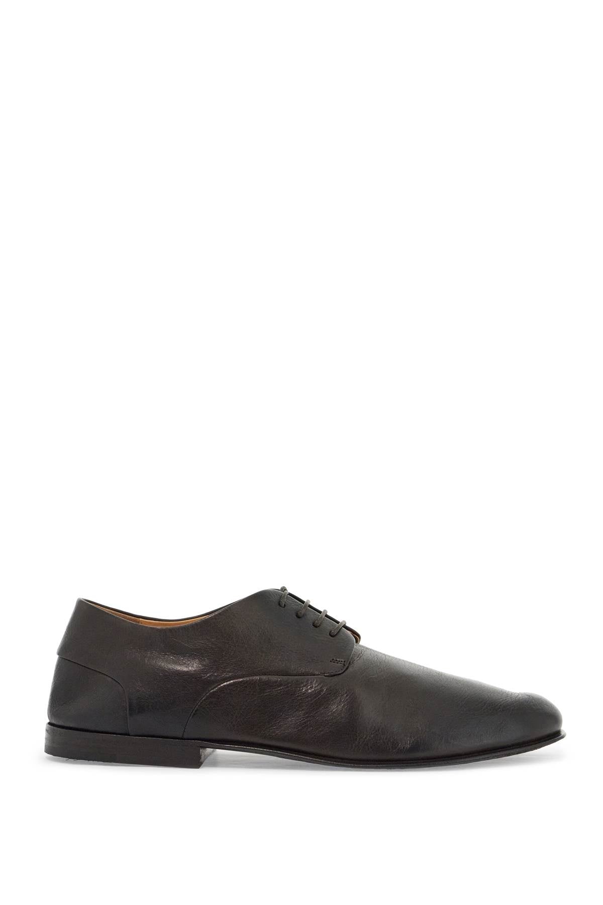 Derby Marsell en cuir de veau marron foncé avec semelle en cuir