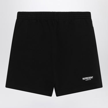 Represent Black cotton shorts with logo
