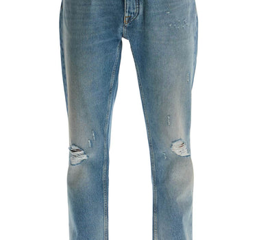 Palm Angels straight leg monogram print jeans