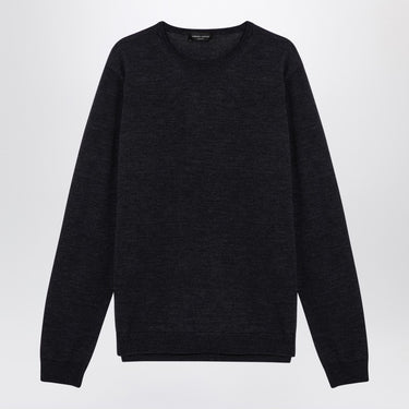 Roberto Collina Anthracite merino wool crew-neck sweater