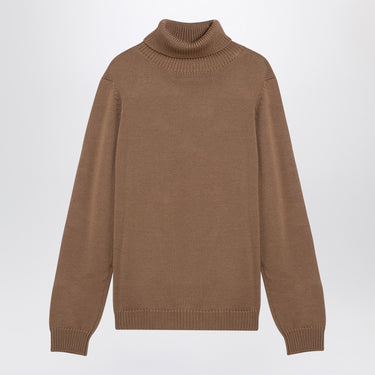 Roberto Collina Camel merino wool turtleneck pullover