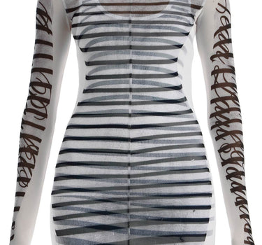 JEAN PAUL GAULTIER double layer mini dress with marinière print