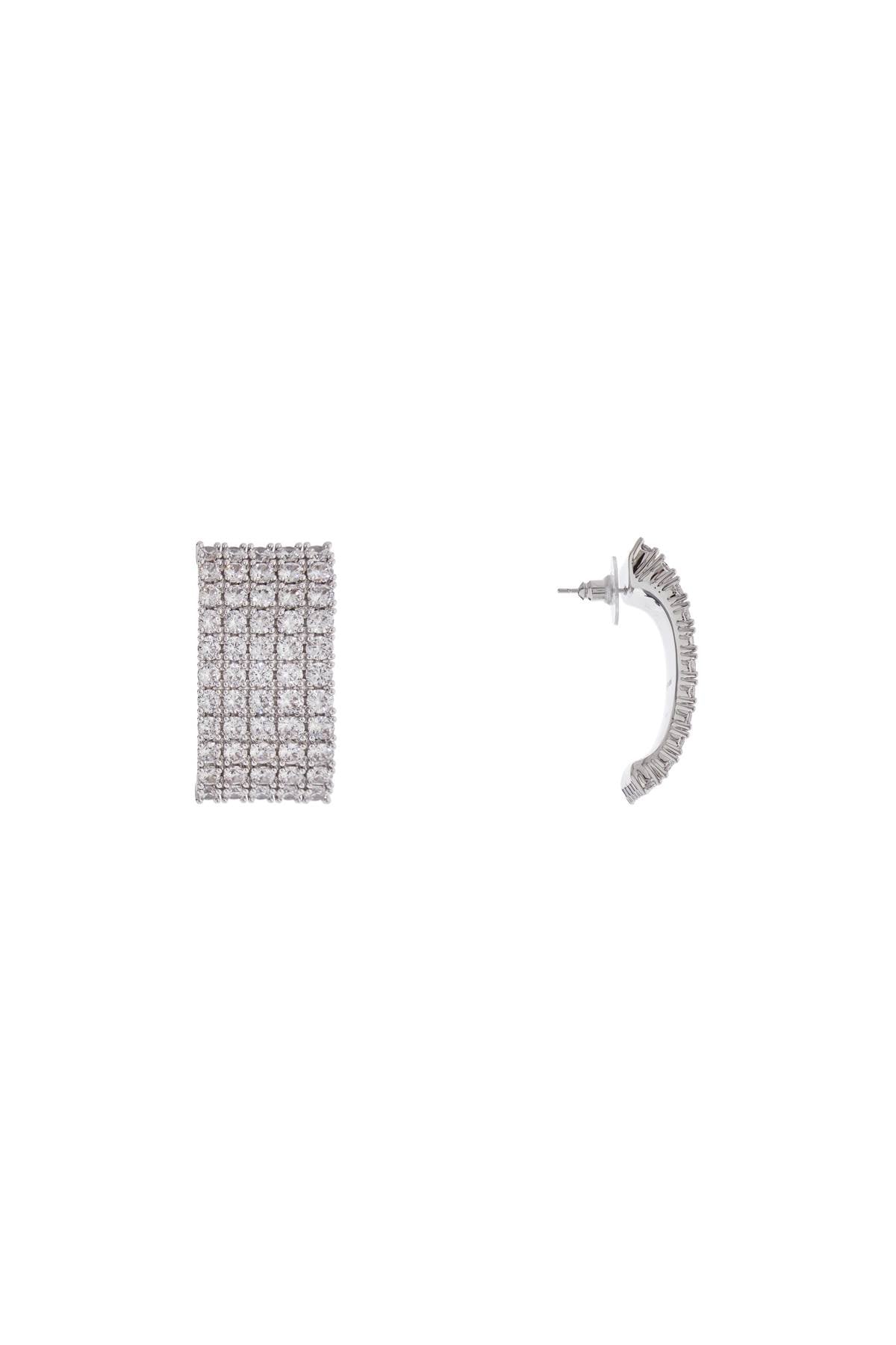 Boucles d'oreilles chaîne rectangulaire Autoportrait Autoportrait avec zircone cubique en argent