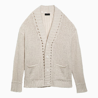 Roberto Collina White perforated cotton cardigan