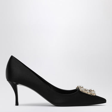 ROGER VIVIER Black Satin Efflorescence Décolletés