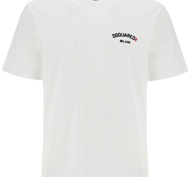 Dsquared2 white cotton t-shirt with embroidered logo