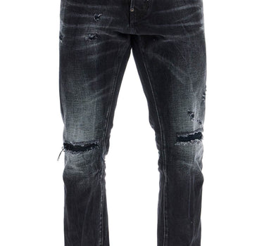 Dsquared2 jeans in cotone nero con effetto vintage