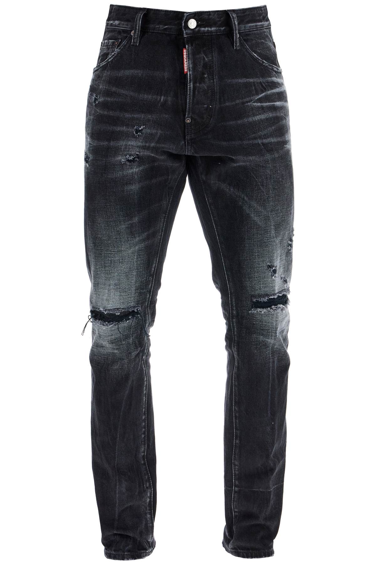 Jean Dsquared2 en coton noir avec effet vintage