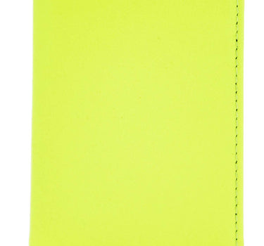 Portefeuille compact Comme Des Garcons Wallet en cuir de chèvre jaune fluo