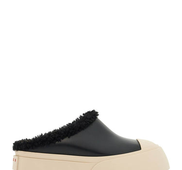 Marni pablo leather and shearling clog
