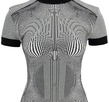 JEAN PAUL GAULTIER black and white striped viscose t-shirt