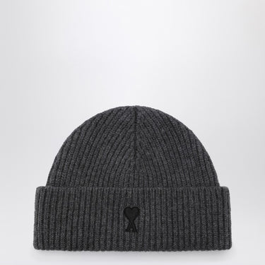 Ami Paris Ami de Coeur grey wool beanie