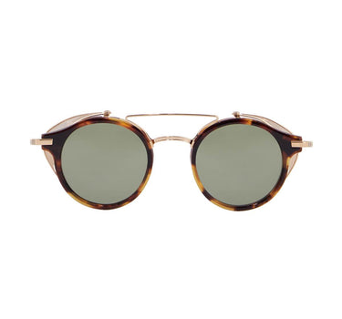 Thom Browne round sunglasses titanium acetate tortoiseshell green lenses