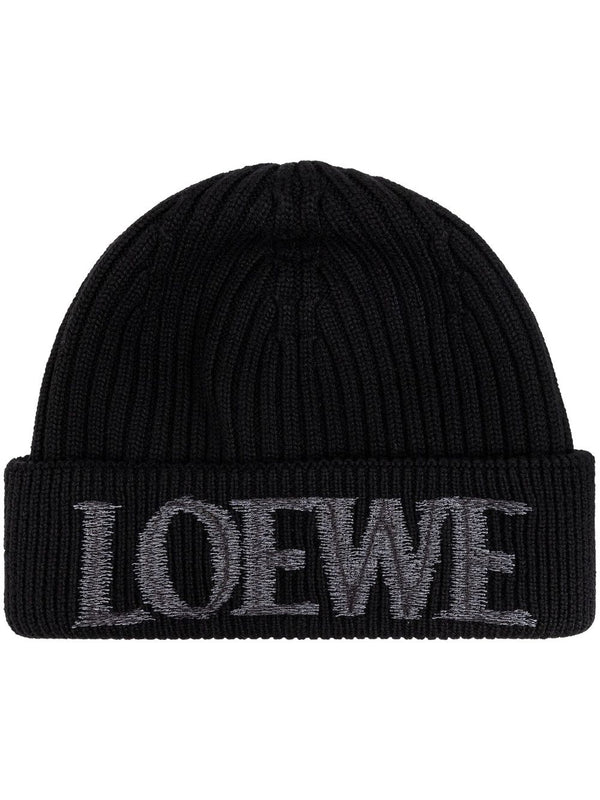Wool Beanie in Black by Loewe
